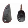 Брелок «кожаный чехол» для ключей Renault Logan, Sandera, Duster с красной нитью «вар.1»