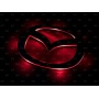 Эмблема со светодиодной подсветкой Mazda  красного и белого цвета «192x151»