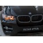 Накладки на передние фары (реснички) для BMW X6 (E71) 2010-2014 | глянец (под покраску)