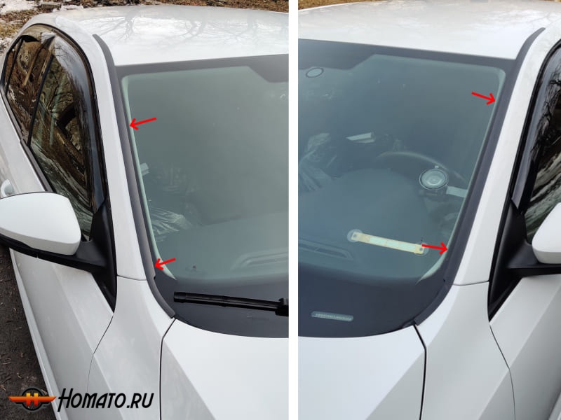 Водосток дефлектор лобового стекла для Lada Granta 2018-