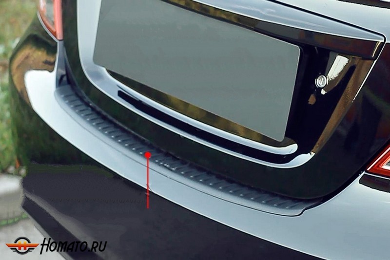 Накладка на задний бампер для Hyundai Solaris седан 2014+ | шагрень