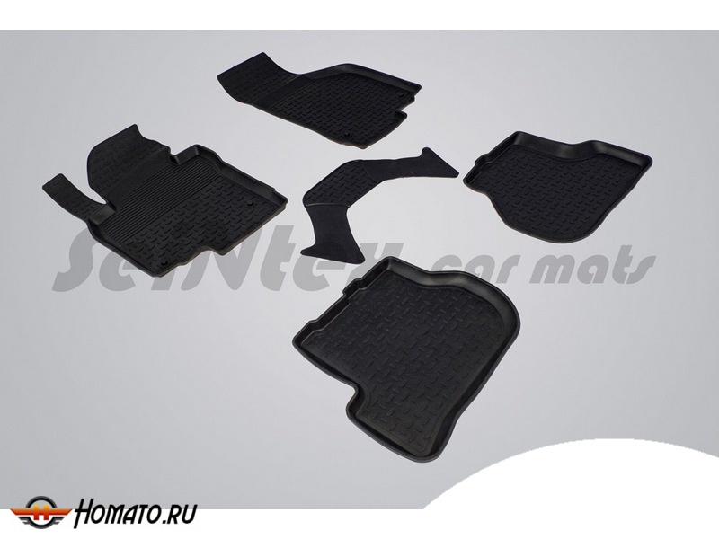 Резиновые коврики Skoda Octavia A5 2008-2013 | с высокими бортами | Seintex