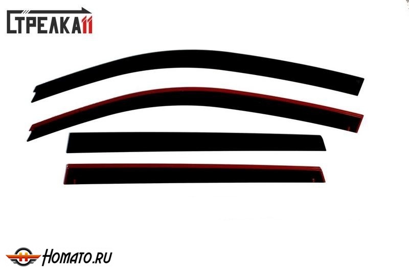 Дефлекторы Mitsubishi Outlander 3 2012-2022 | премиум, плоские, 2D