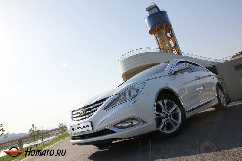 Хром дефлекторы окон Autoclover «Корея» для Hyundai Sonata YF