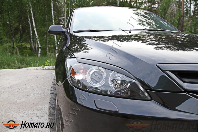 Накладки на передние фары (реснички) для Mazda 3 BK хэтчбэк 2003-2008 | глянец (под покраску)
| вариант 2