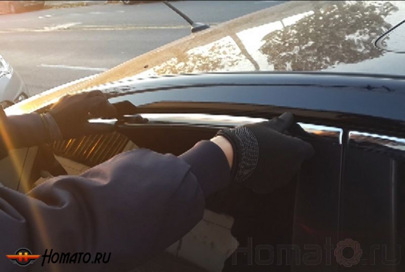 Хром молдинги окон «верхние» для Hyundai Solaris Sedan 2014+