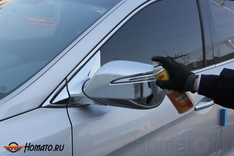 Хром накладки зеркал с П/П для Hyundai Santa Fe DM 2012+