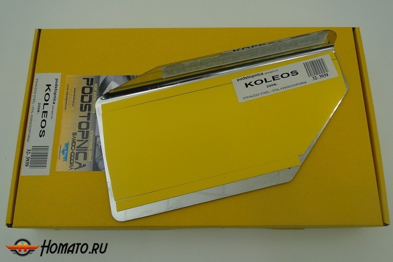 Накладка под левую ногу для Renault Koleos 2008+ | нержавейка + силиконовые вставки