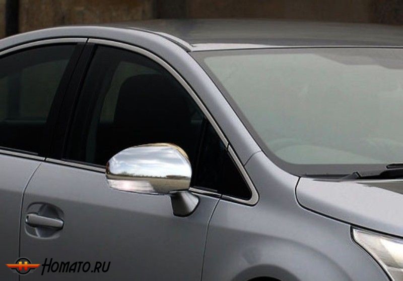 Накладки на зеркала, нерж., 2 части. Также Toyota Camry "09- для TOYOTA Avensis, Camry