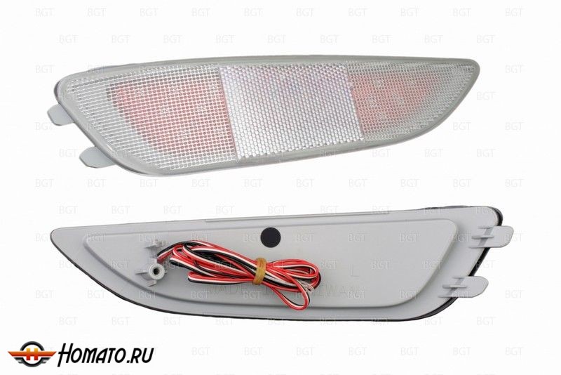 Светодиодные вставки в задний бампер для Hyundai Solaris HB «2012+» "White"