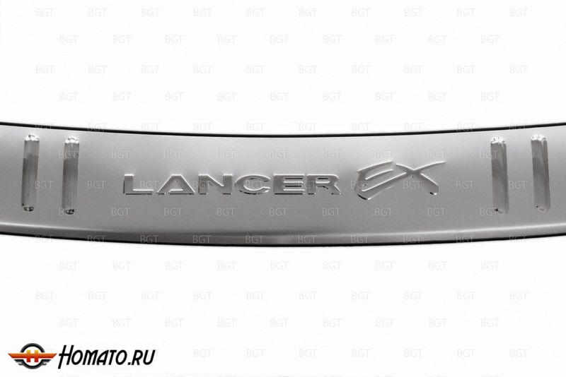 Накладка на задний бампер для Mitsubishi Lancer X «2007+» "Maxi Style" из нержавеющей стали