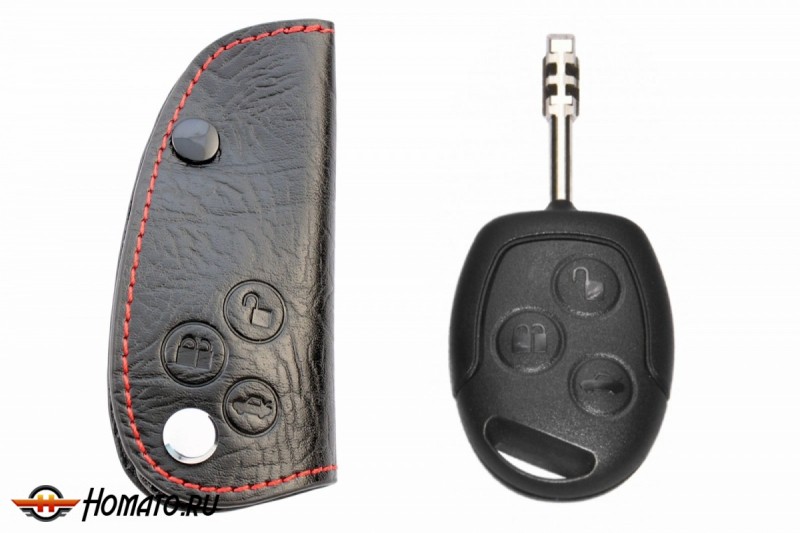 Брелок «кожаный чехол» для ключа Ford: Fiesta, Fusion, Transit | без логотипа
