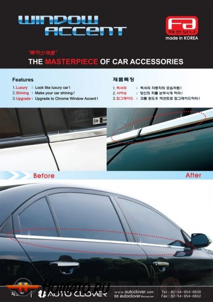 Хром молдинги низа стекол для Honda Civic 9 2012+