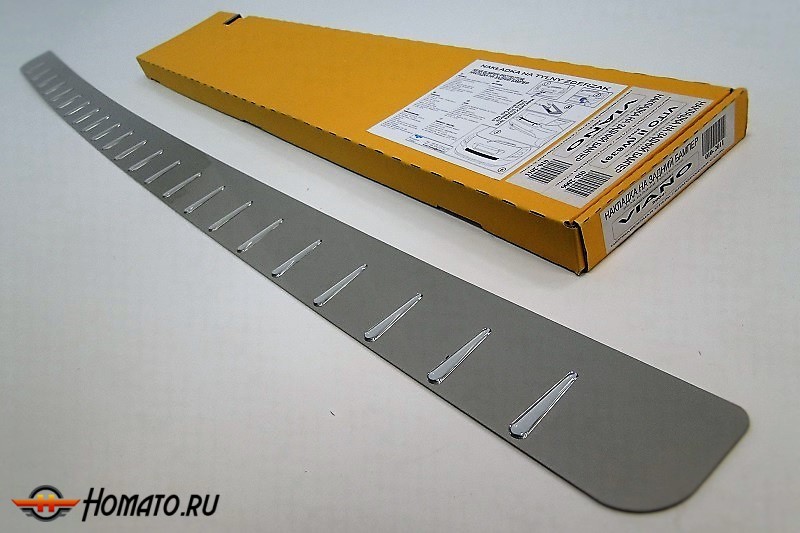 Накладка на задний бампер для Mercedes Vito / Viano (2004-2014) | нержавейка + силиконовые вставки, без загиба