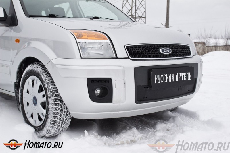 Зимняя заглушка решетки переднего бампера для Ford Fusion 2004-2012 | шагрень