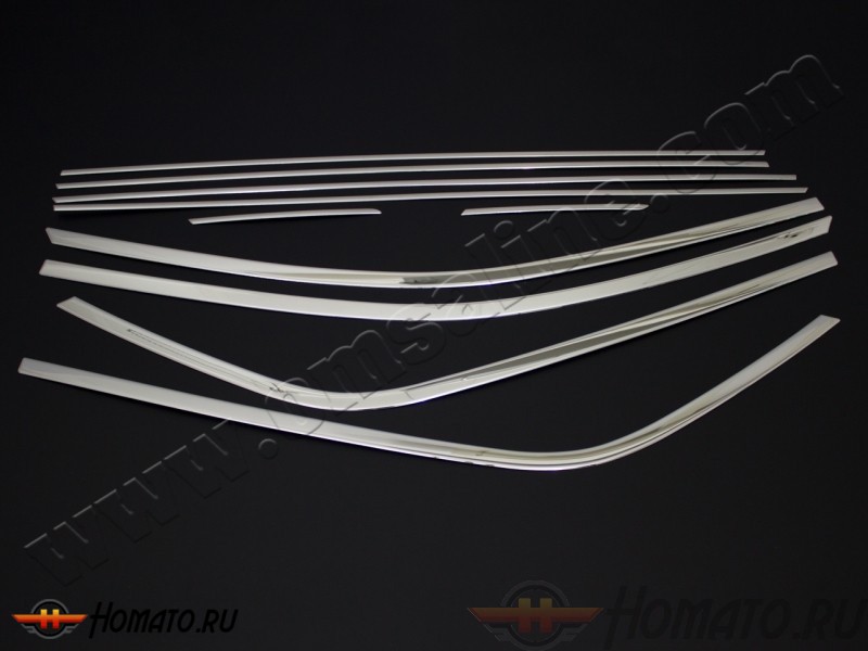 Окантовка на молдинги стекол для Hyundai i20 2013+ | нержавейка, 10 частей