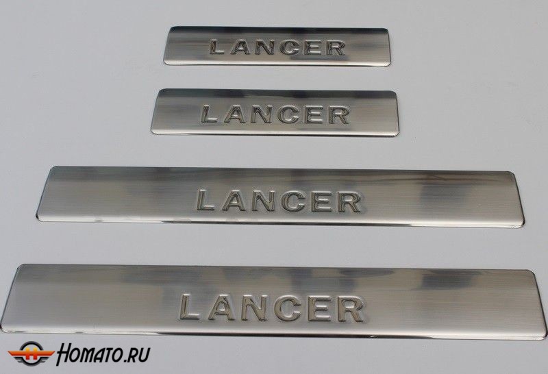 Накладки на пороги для Mitsubishi Lancer X «2007+»
