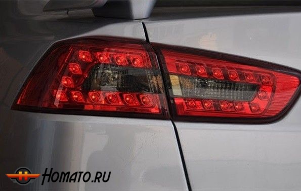 Комплект задних светодиодных фонарей, LED, Red-Smoke Design для MITSUBISHI Lancer вар.2