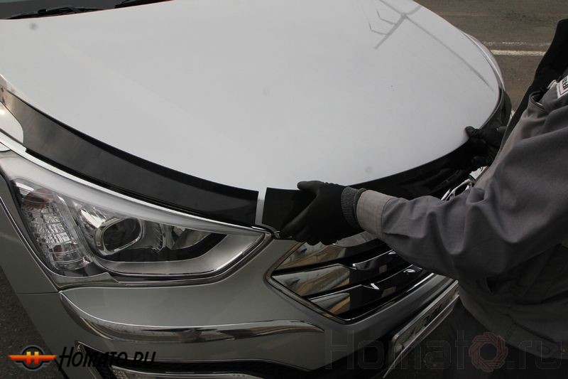 Дефлектор капота акрил Autoclover «Корея» для Hyundai Santa Fe DM 2012+