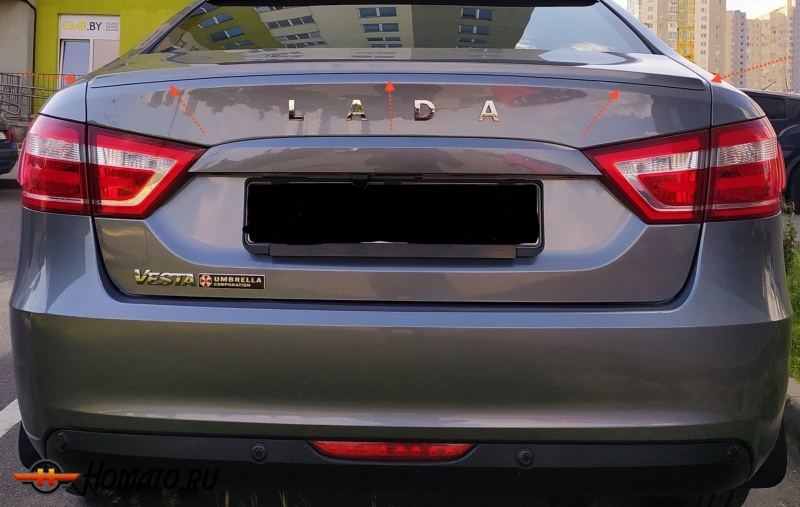 Спойлер крышки багажника Lada Vesta 2015+ | глянец (под покраску)