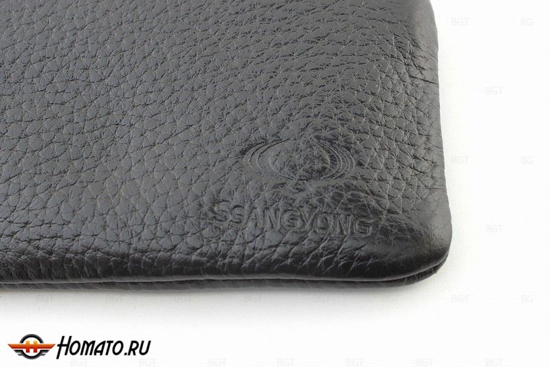 Брелок «кожаный чехол» черного цвета для SsangYong, универсальный