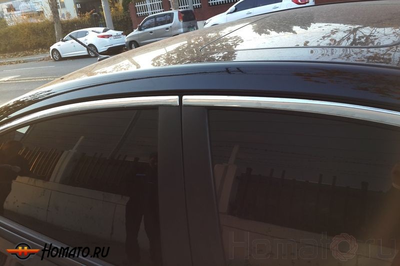 Хром молдинги окон «верхние» для Hyundai Solaris Sedan 2014+