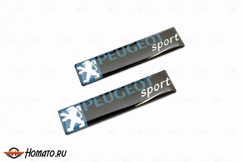 Шильд "PEUGEOT SPORT" Для Peugeot. Самоклеящийся. Цвет: Черный. 2 шт. «60mm*14mm»