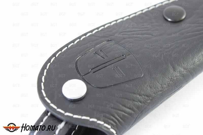 Брелок «кожаный чехол» для ключа Opel Antara с белой нитью «вар.1»