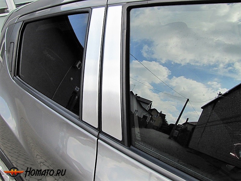 Накладки на стойки дверей для Nissan Juke 2010+/2014+ | нержавейка