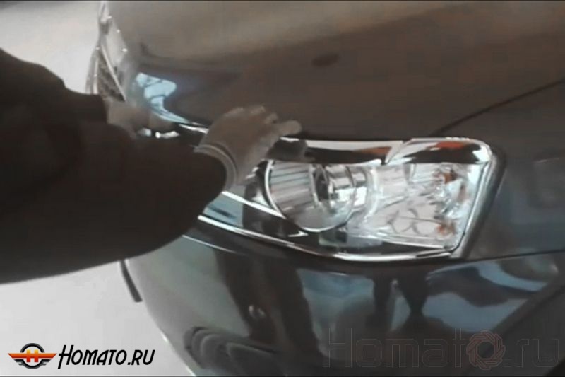 Хром молдинги передних фар для Chevrolet Captiva 2013