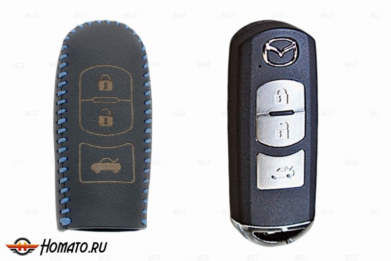 Чехол для ключа Mazda «Брелок» "String", Цвет кожи: Черный вар.4