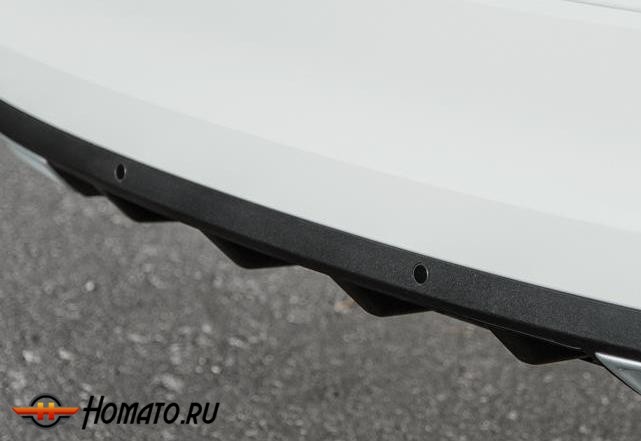 Диффузор заднего бампера для Skoda Octavia A7 2013+/2017+ | структурный пластик - красить не надо