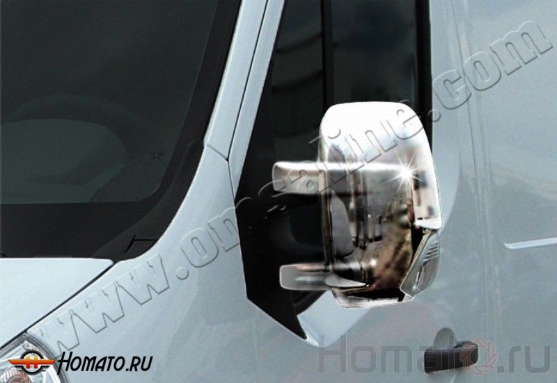 Накладки на зеркала, 2 части «Abs хром» для Renault Master 2010+