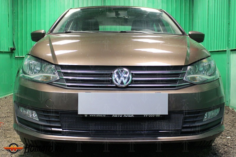 Защита радиатора для Volkswagen Polo седан (2016+) рестайл | Стандарт