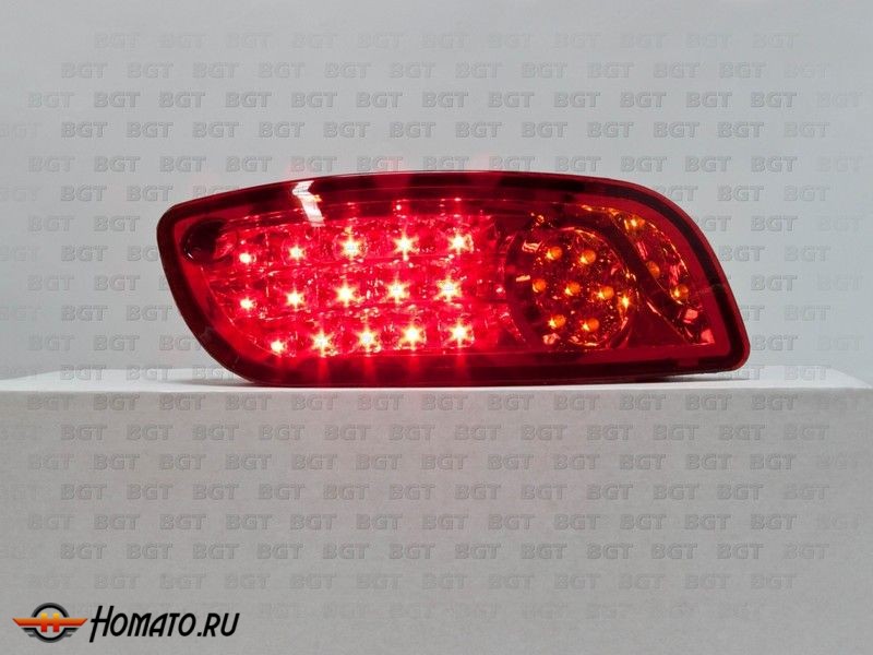 Светодиодные вставки в задний бампер "Red" для Hyundai Santa Fe «2007+»
