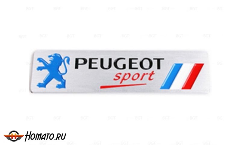 Шильд "PEUGEOT SPORT" Для Peugeot. Самоклеящийся «100mm*26mm»