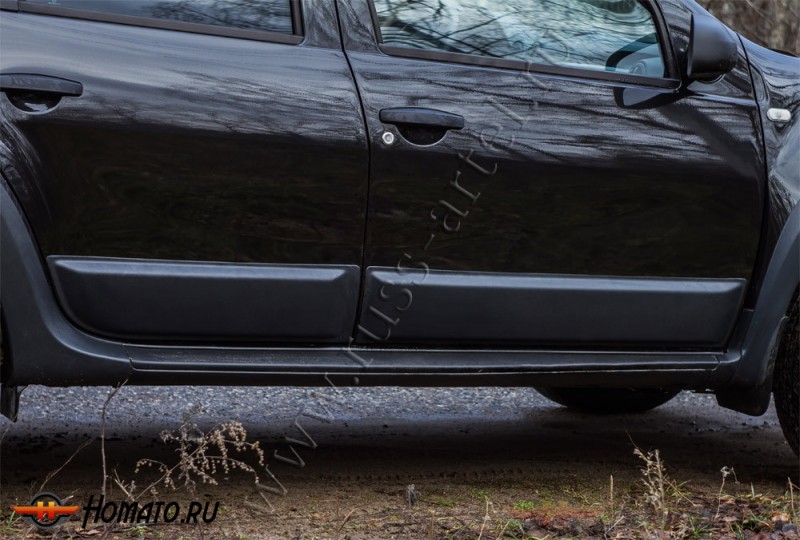 Молдинги на двери для Renault Duster 2010+/2015+ | шагрень