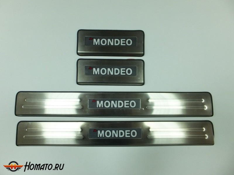 Накладки на дверные пороги с LED подстветкой, нерж. для FORD Mondeo