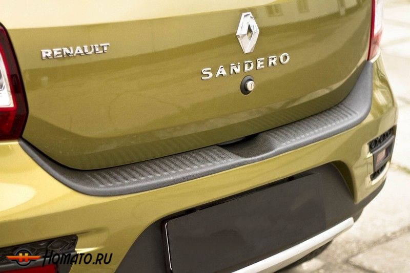 Защита заднего бампера для Renault Sandero Stepway 2014+/2018+ | шагрень