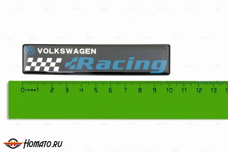 Шильд "Volkswagen Racing" Для Volkswagen. Самоклеящийся, 1 шт, «100mm*24mm »