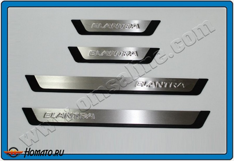 Накладки на дверные пороги, нерж, 4 части «Flexill» «HB 5D» для KIA Picanto "11-
