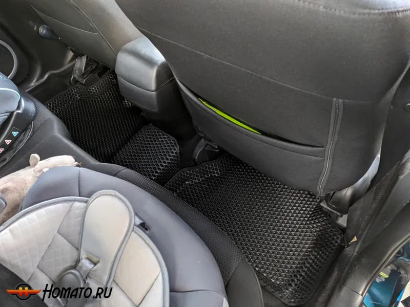 Коврики ЕВА 3д с бортами Renault Logan 2014-2018 | черные