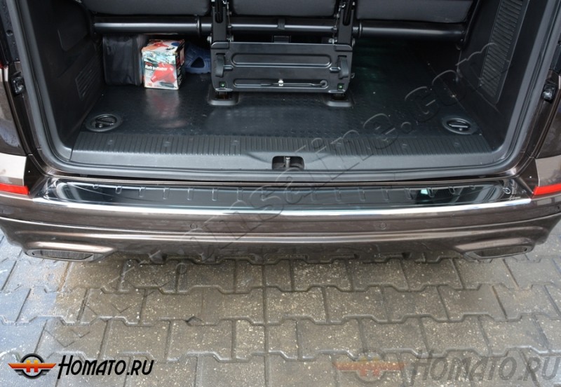 Накладка на задний бампер для VW T6 2015+ Transporter, Caravelle, Multivan : нержавейка
