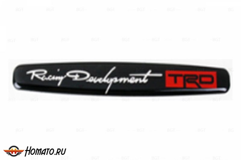 Шильд "TRD" Для Toyota, Самоклеящийся, Цвет: Черный, 1 шт. «110mm*27mm»