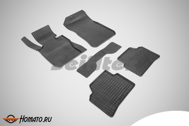 Коврики для BMW 3 Ser E-90 2005-2013 | СЕТКА, резиновые, с бортами, Seintex