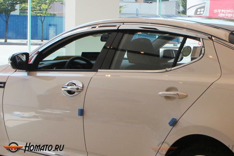 Хром дефлекторы окон Autoclover «Корея» для Kia Optima K5 2010-2015