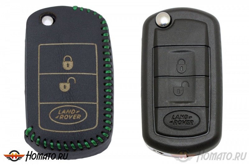 Чехол для ключа Land Rover (брелок) "String", цвет кожи: черный