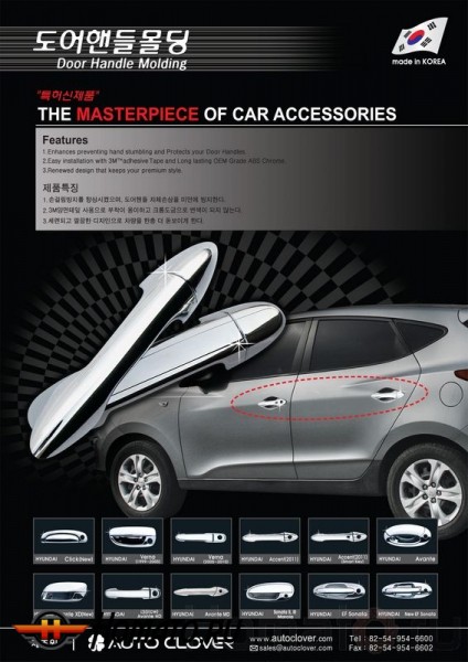 Хром накладки ручек дверей для Kia Sportage 3 2010+