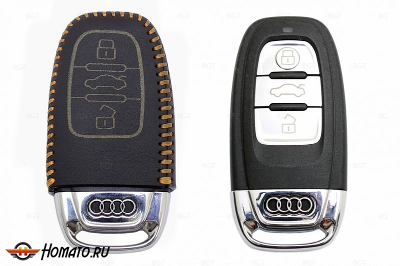 Чехол для ключа Audi «Брелок» "String", Цвет кожи: Черный