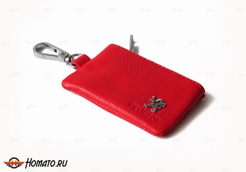 Брелок «кожаный чехол» красного цвета для Peugeot, универсальный